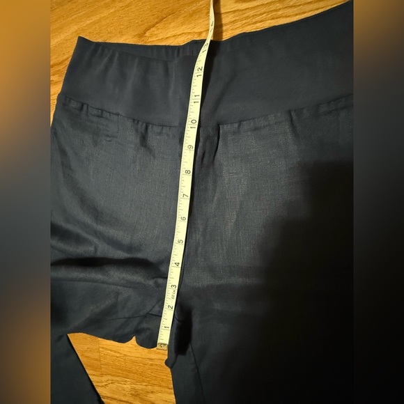 Women's MATILDA JANE Sz S Great Beyond Navy Blue Linen Wide Leg Pants Small - Picture 6 of 8